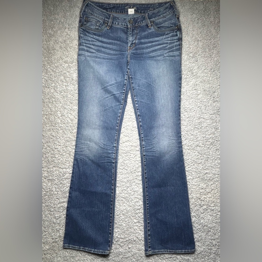 Silver Jeans Womens 30 Aiko Boot Cut Stretch Low Rise Embroidered Streetwear